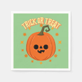 ハローウィンパーティナプキンスパンプキントリックまたはトリート スタンダードカクテルナプキン