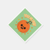 ハローウィンパーティナプキンスパンプキントリックまたはトリート スタンダードカクテルナプキン (角)