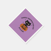 ハローウィンパーティナプキン、カボチャの黒い子猫 スタンダードカクテルナプキン (角)