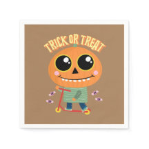 ハローウィンパーティナプキン、スクーターのカボチャ