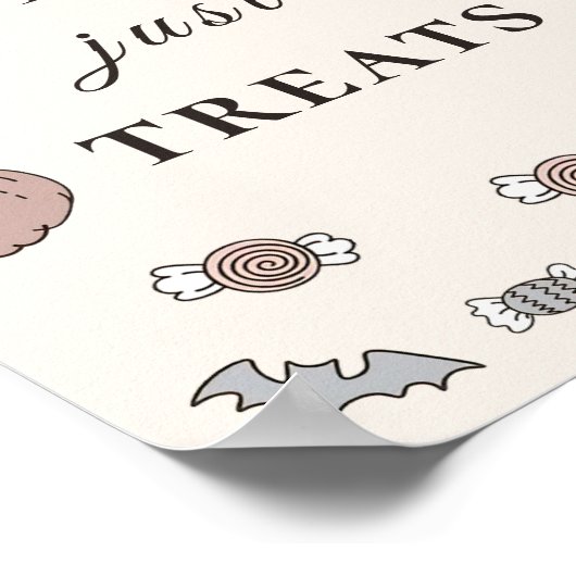 ハローウィンパーティノートリックジャストトリートサイン ポスター (角)