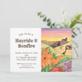 ハローウィンパーティハイライドオータムフォークアートスケッチ 招待状 (スタンド正面)