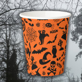 ハローウィンパーティハッピーハローウィンオレンジブラックおもしろい 紙コップ