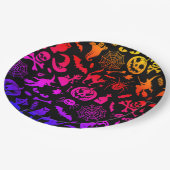 ハローウィンパーティハッピーハローウィンネオン不気味 ペーパープレート (アングル)