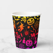 ハローウィンパーティハッピーハローウィンネオン不気味 紙コップ (正面)