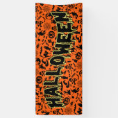 ハローウィンパーティハッピーハローウィン不気味タイポグラフィ 横断幕 (縦)