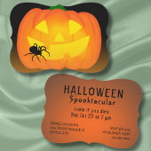 ハローウィンパーティハロウィーンのカボチャのちょうちんクモ星雲 招待状