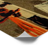 ハローウィンパーティハロウィーンのカボチャのちょうちんパンプキンブラックキャット ポスター (角)