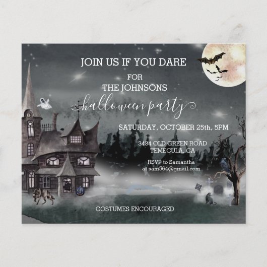 ハローウィンパーティバジェット幽霊のよく出るハウスウォーターカラー (正面)