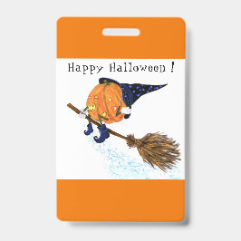 ハローウィンパーティバッジウィッチパンプキンブ飛んでいるロム バッジ
