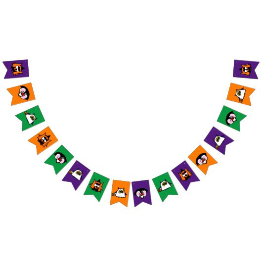 ハローウィンパーティバナー(魔女、幽霊、Vamp付) バンティングフラッグ (全)