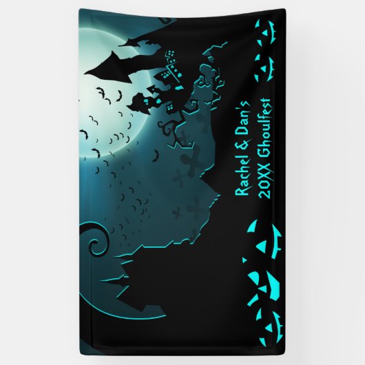 ハローウィンパーティバパーソナライズされたナーハ幽霊のよく出るウス 横断幕 (縦)