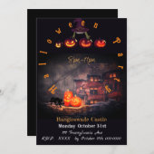 ハローウィンパーティバングレスワーデズキャッスル招待状 招待状 (正面/裏面)