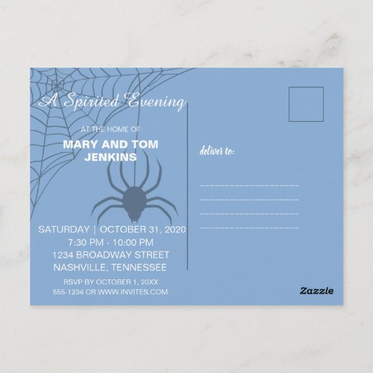 ハローウィンパーティパンプキンハウス招待状はがき ポストカード (裏面)