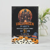 ハローウィンパーティパンプキンパーティー幽霊のよく出るハウス 招待状 (スタンド正面)