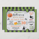 ハローウィンパーティパンプキンホラー映画ナイトウィッチ 招待状 (正面/裏面)