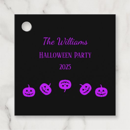 ハローウィンパーティパープルカボチャ フェイバータグ (正面)