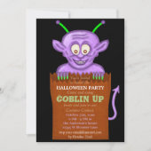 ハローウィンパーティパープルゴブリンキおもしろいッズ 招待状 (正面)