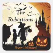 ハローウィンパーティビーフキャンディバッグステッカーラベル スクエアシール (正面)
