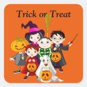 ハローウィンパーティビーフキャンディバッグステッカーラベル スクエアシール (正面)