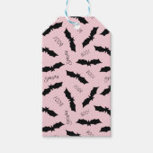 ハローウィンパーティピンクこうもり ギフトタグ (正面)