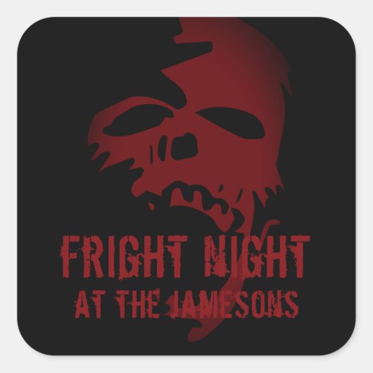 ハローウィンパーティフェイスホラー赤スカルゴシックシール スクエアシール (正面)