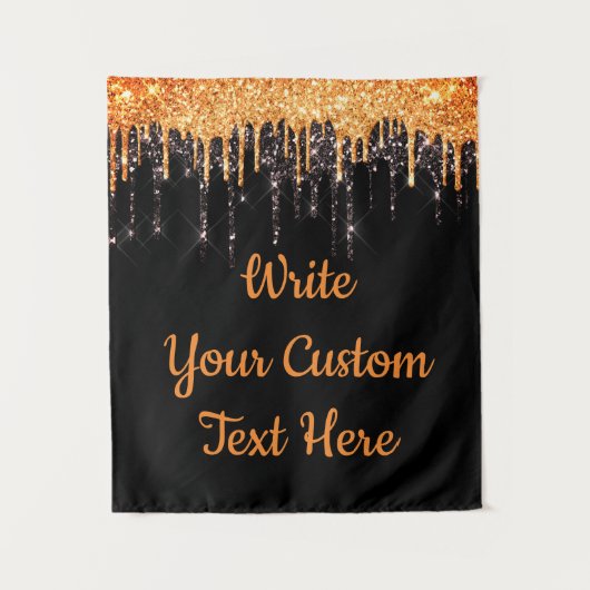 ハローウィンパーティフォトブースBackdropオレンジブラック タペストリー (正面)