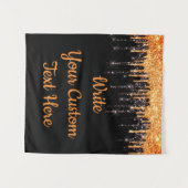 ハローウィンパーティフォトブースBackdropオレンジブラック タペストリー (正面(横))