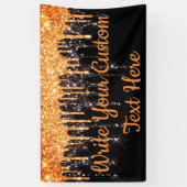 ハローウィンパーティフォトブースBackdropオレンジブラック 横断幕 (縦)