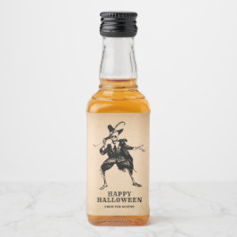 ハローウィンパーティフライトスケルトンゴシックヴィンテージ リキュールボトルラベル