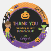 ハローウィンパーティフランケンシュタインサンキューオペ ラウンドシール (正面)