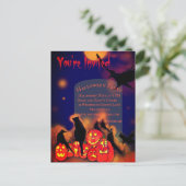 ハローウィンパーティフルムーンパンプキンズラヴェンズキャット ポストカード (スタンド正面)