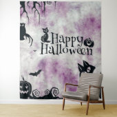 ハローウィンパーティブラックキャットエビルカボチャ怖いフクロウ タペストリー (インサイチュ)