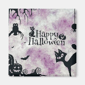 ハローウィンパーティブラックキャットエビルカボチャ怖いフクロウ マグネット (正面)