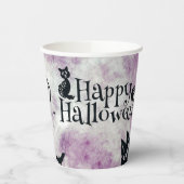 ハローウィンパーティブラックキャットエビルカボチャ怖いフクロウ 紙コップ (左)