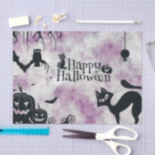 ハローウィンパーティブラックキャットエビルカボチャ怖いフクロウ 薄葉紙 (クラフト)