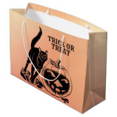 ハローウィンパーティブラックキャットパンプキンオレンジ怖 ラージペーパーバッグ (裏面アングル)