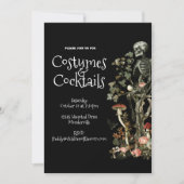 ハローウィンパーティブラックコスチューム&カクテルフローラ 招待状 (正面)