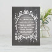 ハローウィンパーティブラックゴシックスパイダーフレーム招待状 招待状 (スタンド正面)