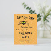ハローウィンパーティブラックスパイダーオレンジ日付保存 案内ポストカード (スタンド正面)