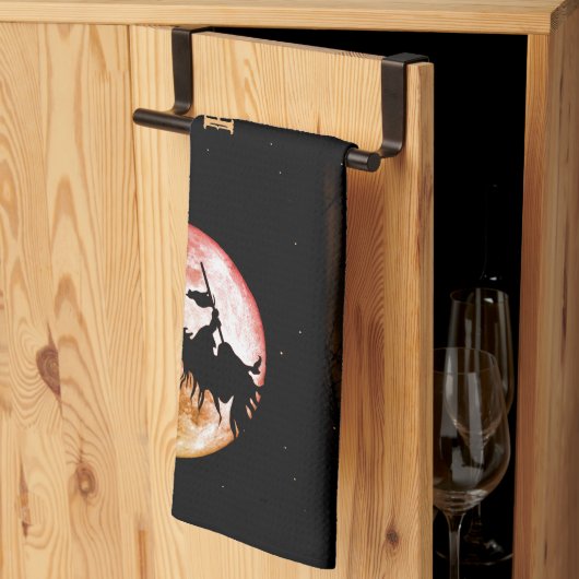 ハローウィンパーティブラックナイトフルムーンホラー キッチンタオル (三つ折り)