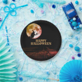 ハローウィンパーティブラックナイトフルムーンホラー ペーパープレート (パーティー)