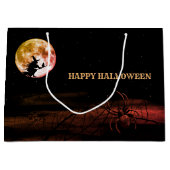 ハローウィンパーティブラックナイトフルムーンホラー ラージペーパーバッグ (正面)