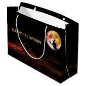 ハローウィンパーティブラックナイトフルムーンホラー ラージペーパーバッグ (裏面アングル)