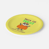 ハローウィンパーティプレートのカボチャの子猫 ペーパープレート (アングル)