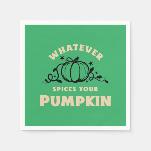 ハローウィンパーティプレート、どんなスパイスあなたのカボチャ スタンダードカクテルナプキン (正面)