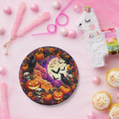 ハローウィンパーティプレート:不気味およびフェスティバルデザイン ペーパープレート (パーティー)