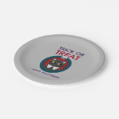 ハローウィンパーティプレート、黒猫ポートレート ペーパープレート (アングル)