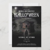 ハローウィンパーティホラーダーク幽霊のよく出るハウスカスタム 招待状 (正面)