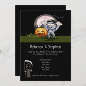 ハローウィンパーティミイラと死神 招待状 (正面/裏面)